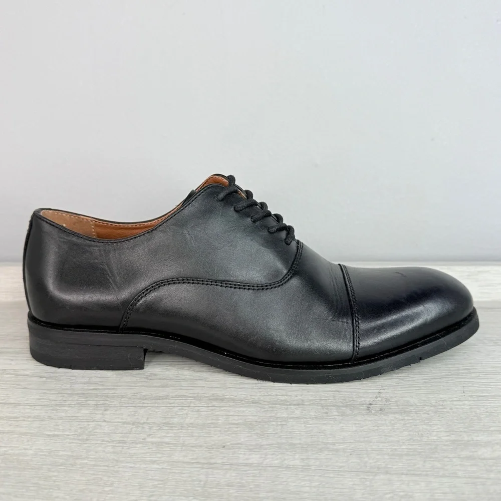 Frye Men’s Scott Cap black leather Oxford dress shoes size 7